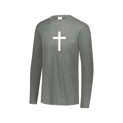 [FTLCUBGY-AXS-LOGO3] Decker Men's Tri-Blend T-Shirt - Long Sleeve (Adult XS, Gray, Logo 3)