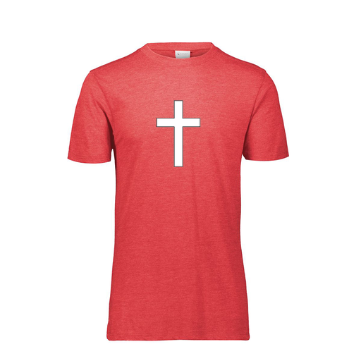 [FTSCUBRD-YS-LOGO3] Decker Youth Tri-Blend T-Shirt - Short Sleeve (Youth S, Red, Logo 3)