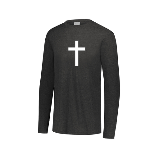 [FTLCUBBK-AXS-LOGO3] Decker Men's Tri-Blend T-Shirt - Long Sleeve (Adult XS, Black, Logo 3)