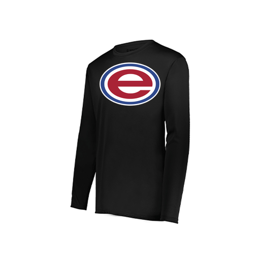 [222823.080.S-LOGO2] Youth LS Smooth Sport Shirt (Youth S, Black, Logo 2)