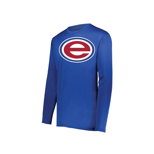 [222823.060.S-LOGO2] Youth LS Smooth Sport Shirt (Youth S, Royal, Logo 2)