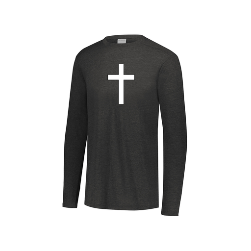 [FTLCUBBK-YS-LOGO3] Decker Youth Tri-Blend T-Shirt - Long Sleeve (Youth S, Black, Logo 3)