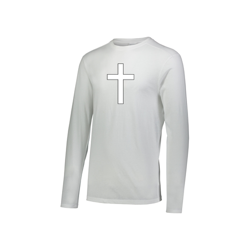 [FTLCUBWH-YS-LOGO3] Decker Youth Tri-Blend T-Shirt - Long Sleeve (Youth S, White, Logo 3)