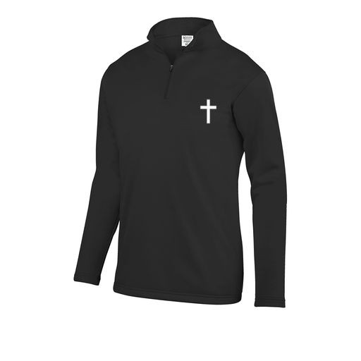 [FOLQFFBK-YS-LOGO3] Decker Youth FlexFleece 1/4 Zip (Youth S, Black, Logo 3)