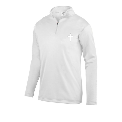 [FOLQFFWH-YS-LOGO3] Decker Youth FlexFleece 1/4 Zip (Youth S, White, Logo 3)