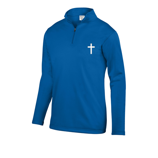 [FOLQFFRY-YS-LOGO3] Decker Youth FlexFleece 1/4 Zip (Youth S, Royal, Logo 3)