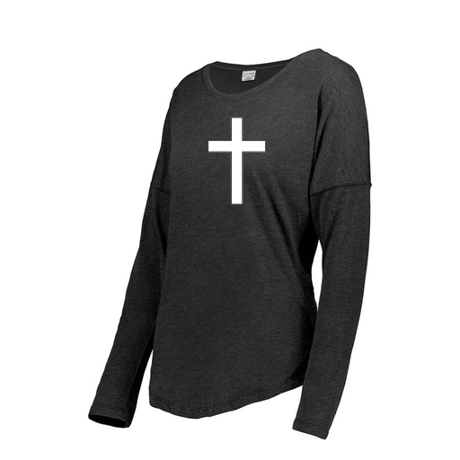 [FTLCUBBK-FAXS-LOGO3] Decker Women's Tri-Blend T-Shirt - Long Sleeve (Female Adult XS, Black, Logo 3)