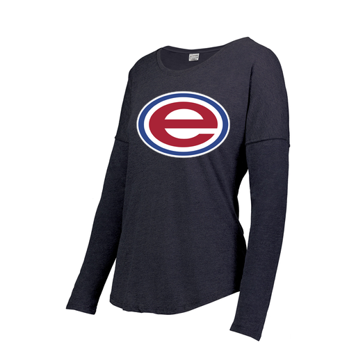 [3077.72N.XS-LOGO2] Ladies LS Ultra-blend T-Shirt (Female Adult XS, Navy, Logo 2)